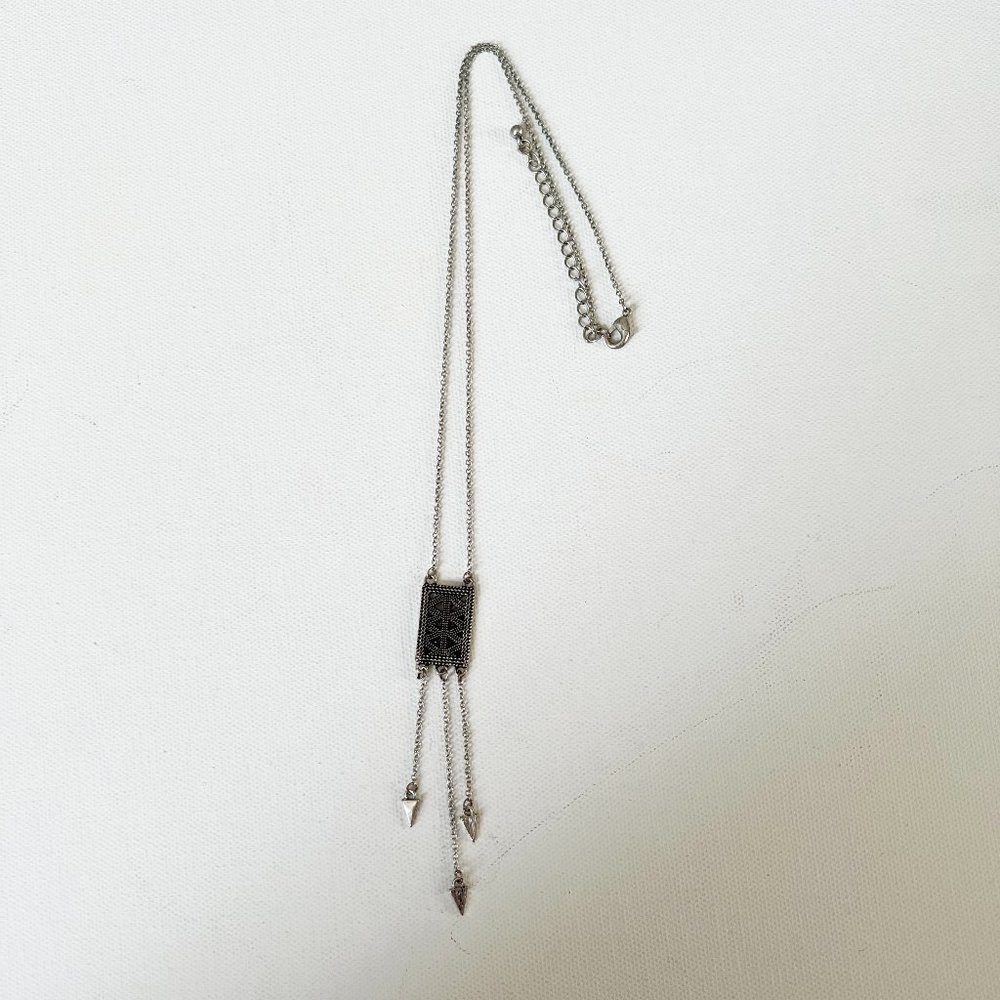 Rectangular Pendant Chain Necklace - Picture 2 of 2